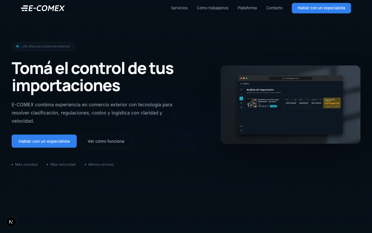 E-COMEX — Comercio exterior con IA