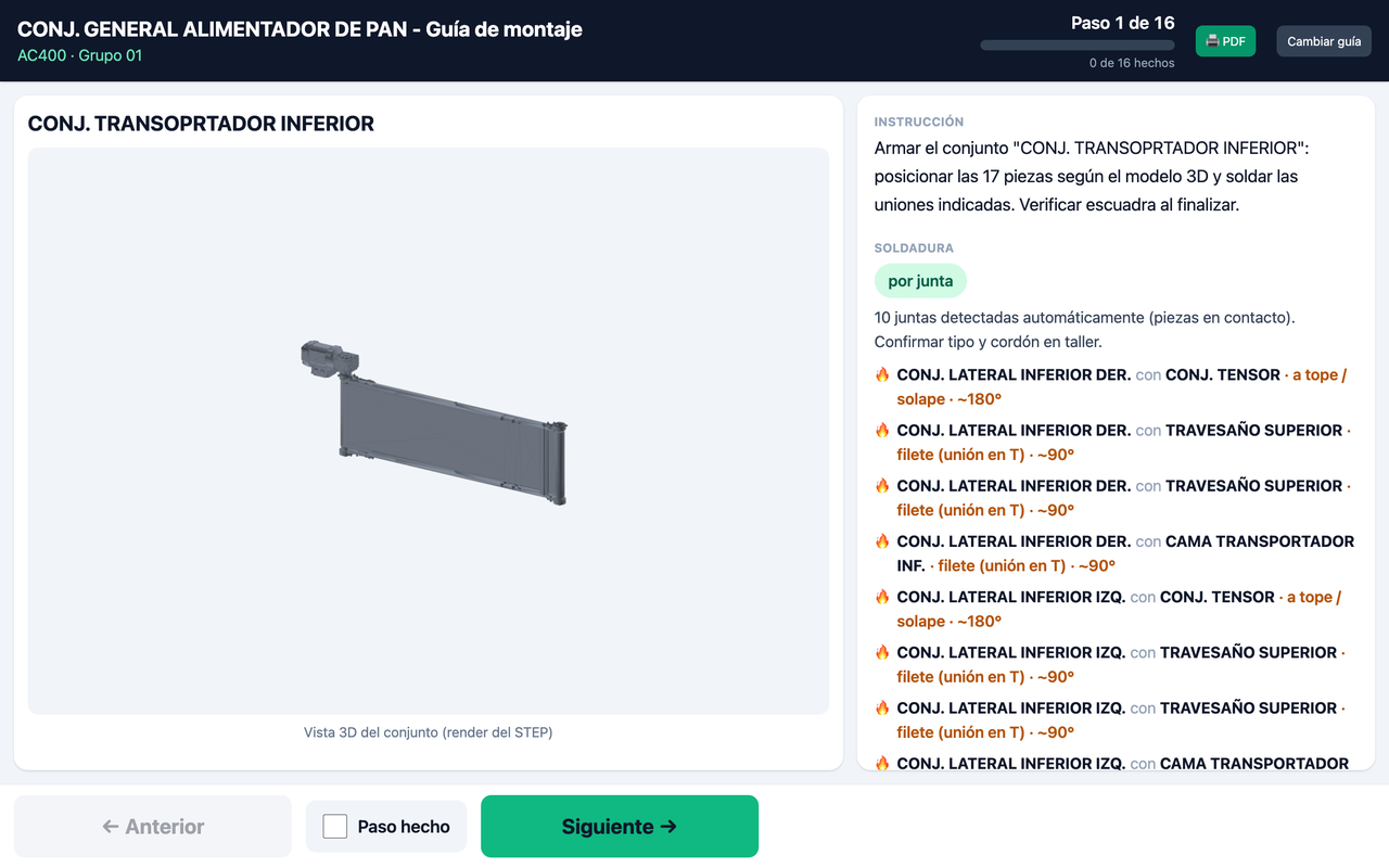 MontaGuía — Guía de armado desde un CAD